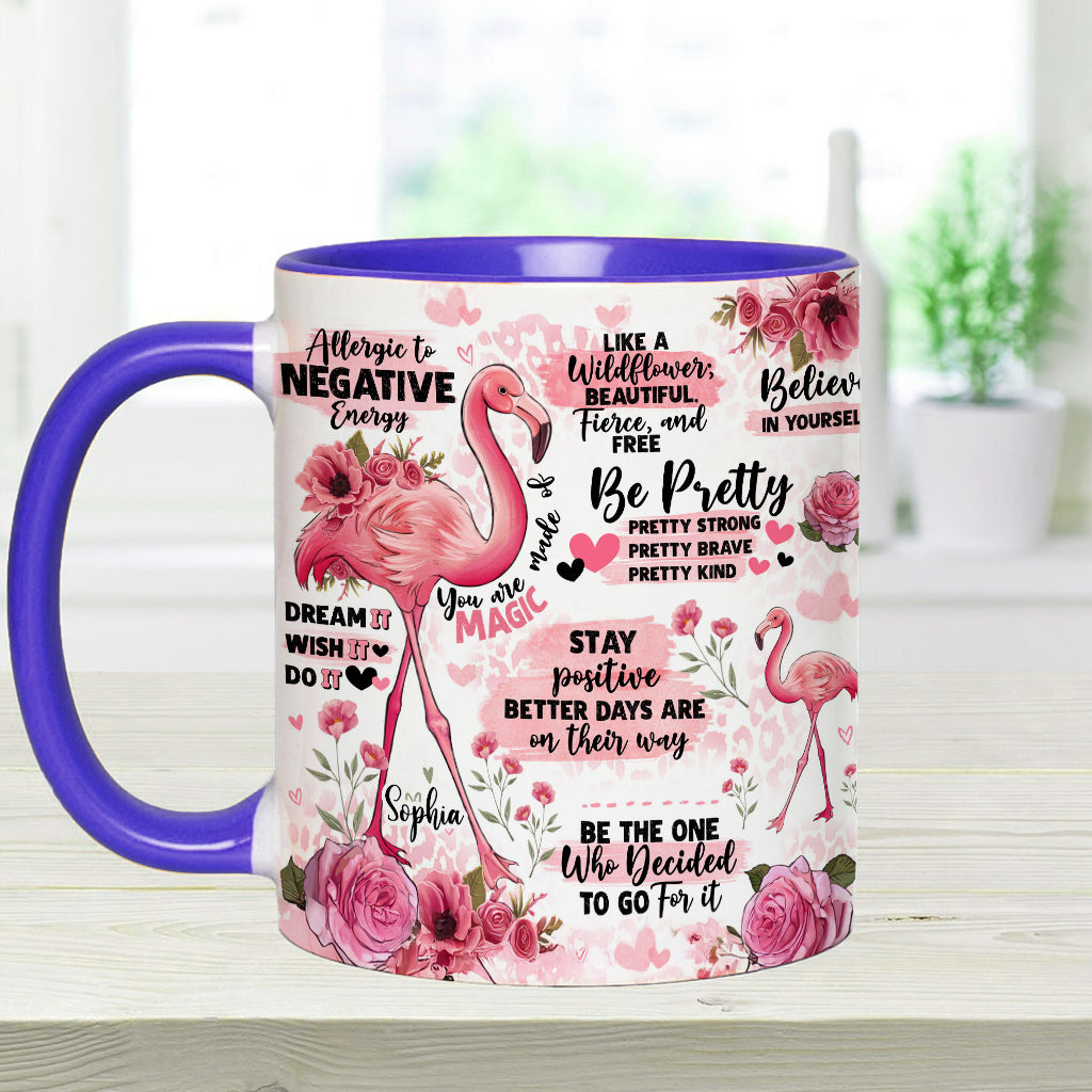 Flamingo-Affirmation – Personalisierter Flamingo-Akzentbecher