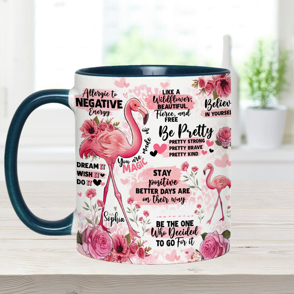 Flamingo-Affirmation – Personalisierter Flamingo-Akzentbecher