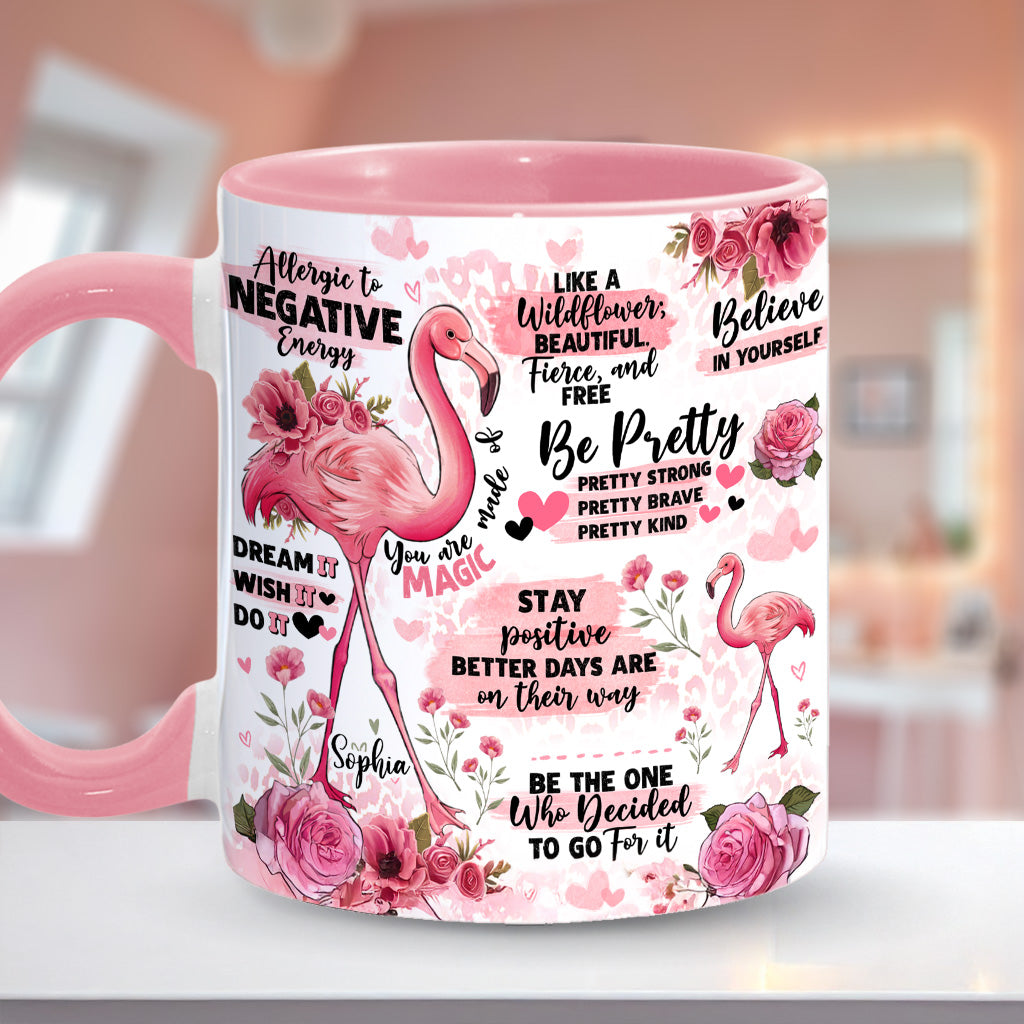 Flamingo-Affirmation – Personalisierter Flamingo-Akzentbecher