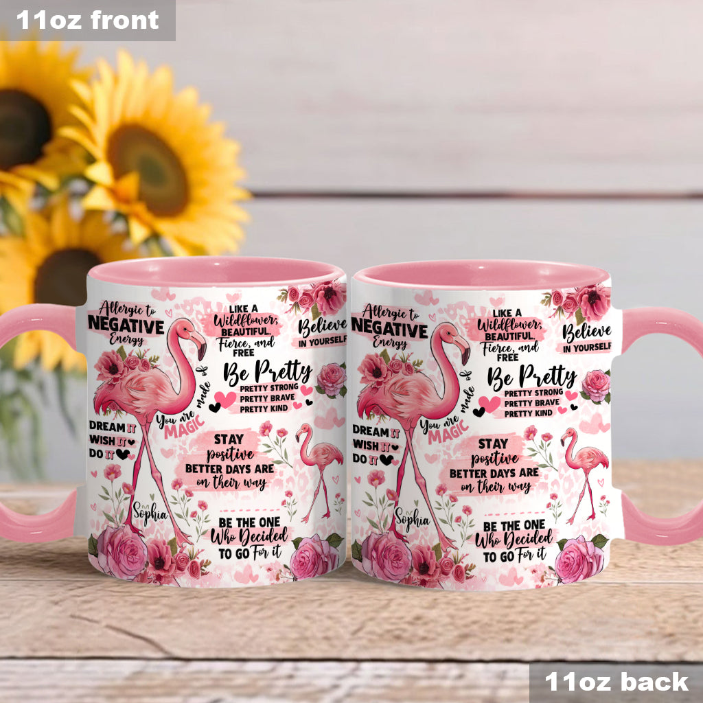 Flamingo-Affirmation – Personalisierter Flamingo-Akzentbecher