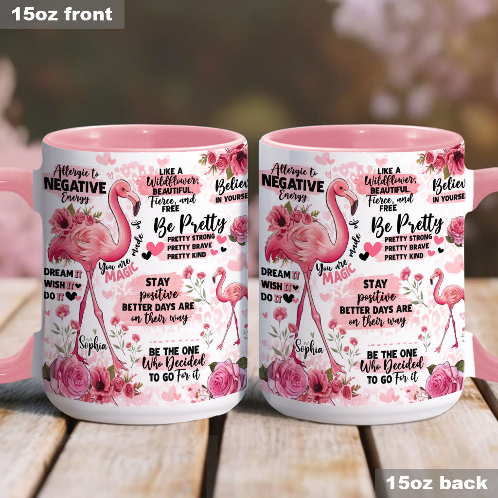 Flamingo-Affirmation – Personalisierter Flamingo-Akzentbecher