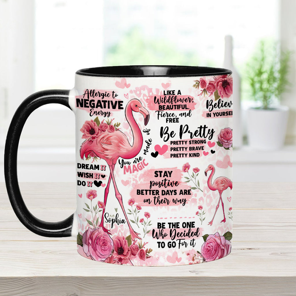 Flamingo-Affirmation – Personalisierter Flamingo-Akzentbecher