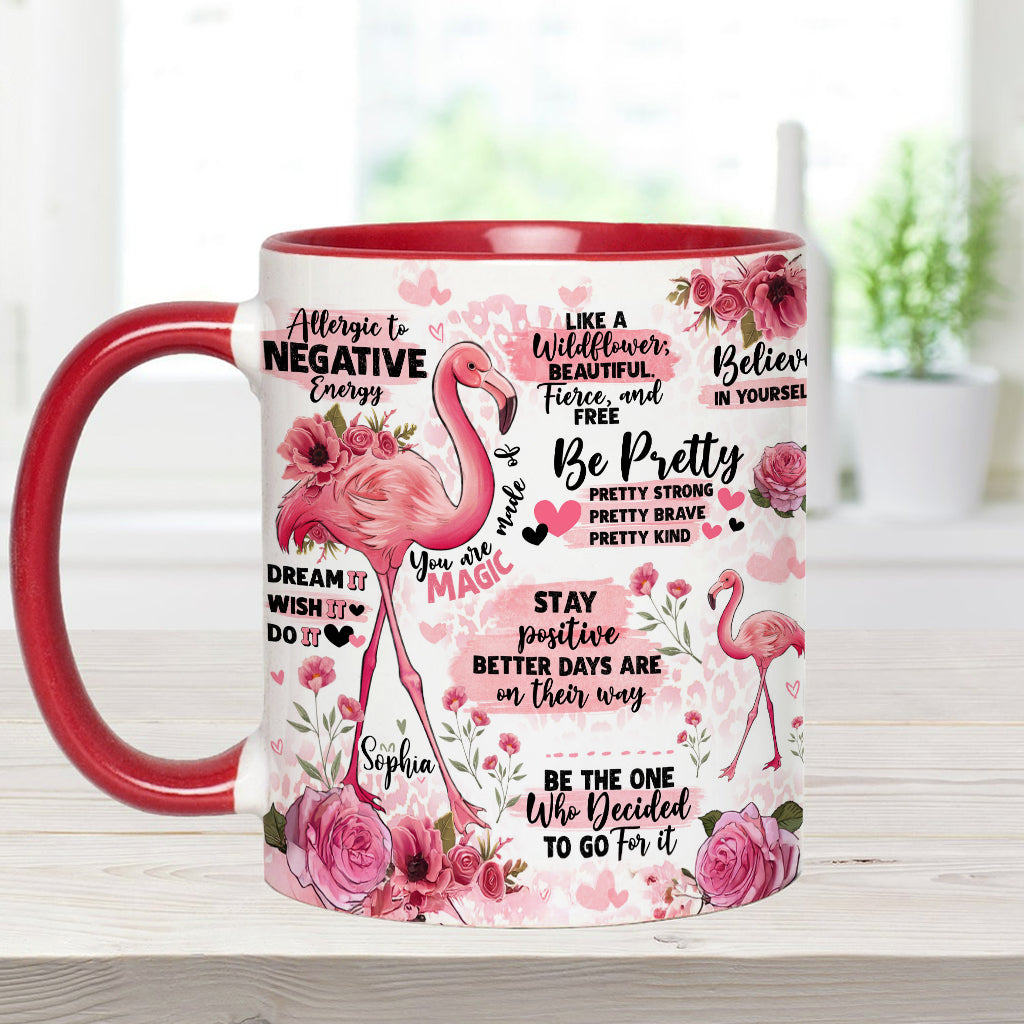 Flamingo-Affirmation – Personalisierter Flamingo-Akzentbecher