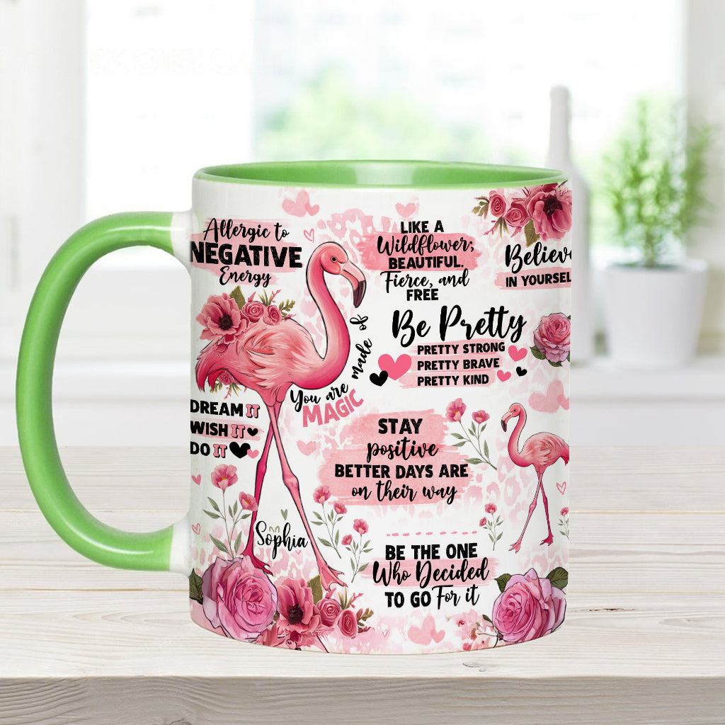 Flamingo-Affirmation – Personalisierter Flamingo-Akzentbecher