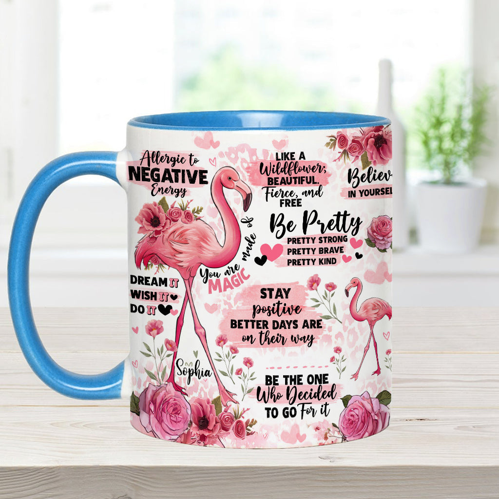 Flamingo-Affirmation – Personalisierter Flamingo-Akzentbecher