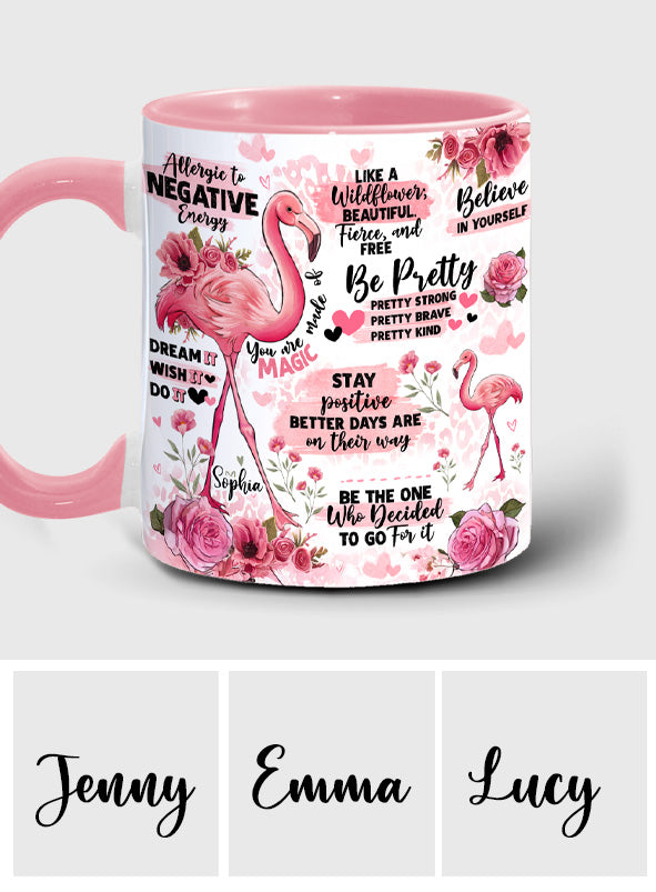 Flamingo-Affirmation – Personalisierter Flamingo-Akzentbecher