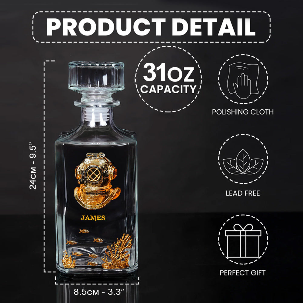 Scuba Diving Lovers Gift - Personalized Scuba Diving Whiskey Glass