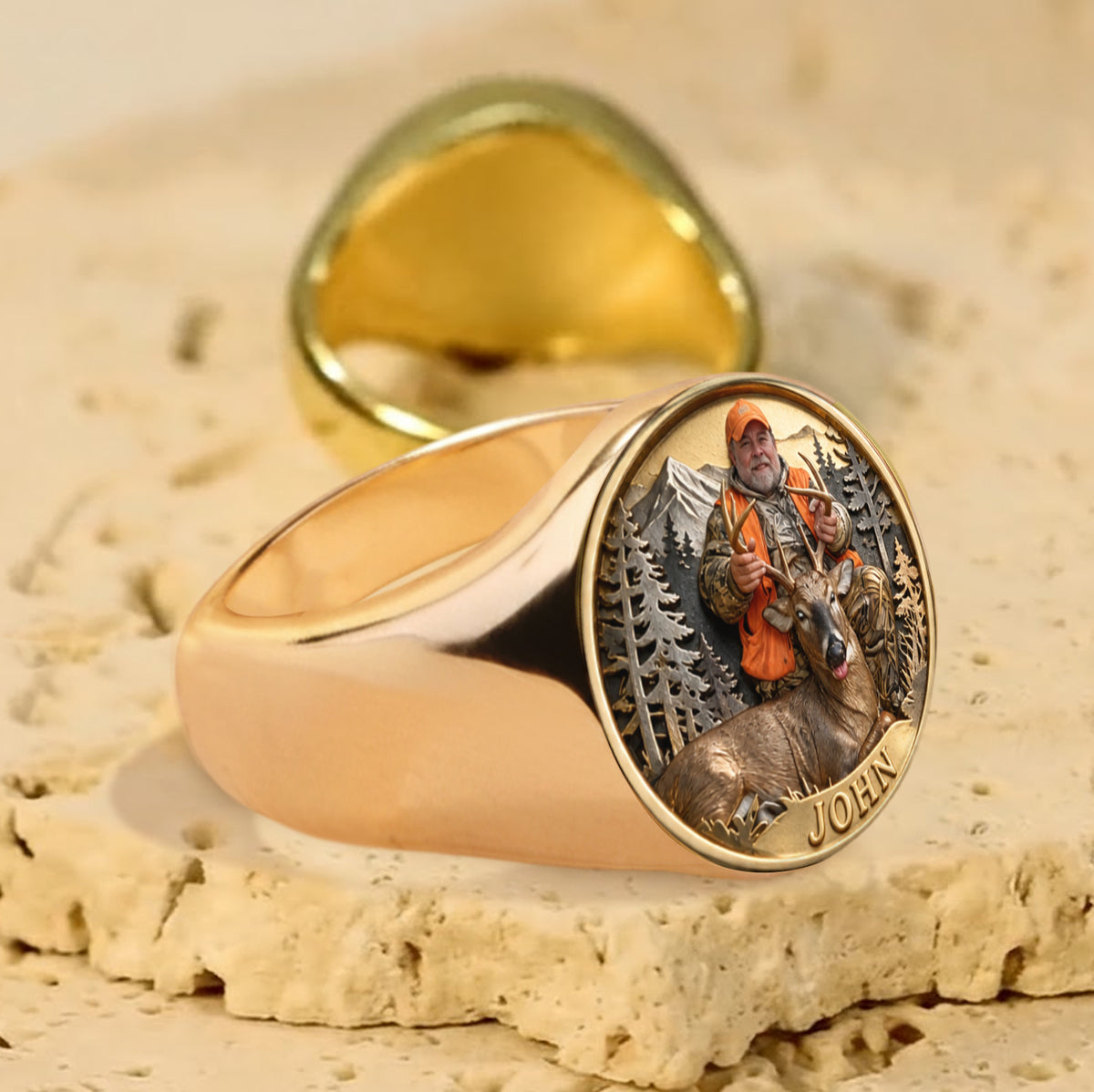 Custom From Any Photo - Personalized Hunting Signet Ring
