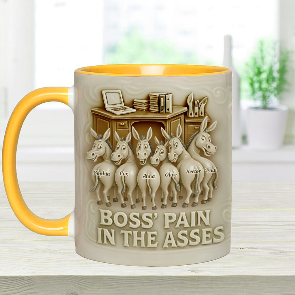 Funny Boss Pain in the Asses Donkey - Personalized Colleague Accent Mug