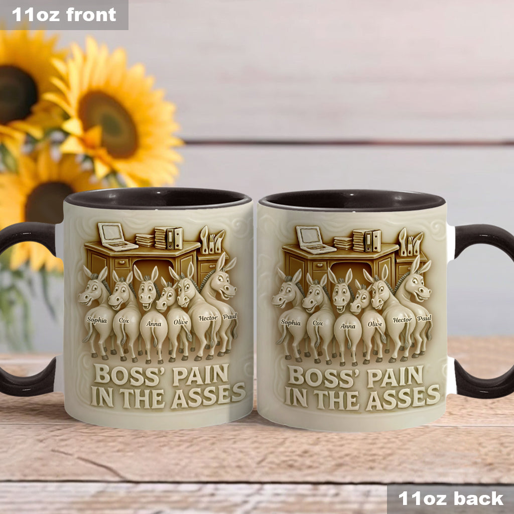 Funny Boss Pain in the Asses Donkey - Personalized Colleague Accent Mug