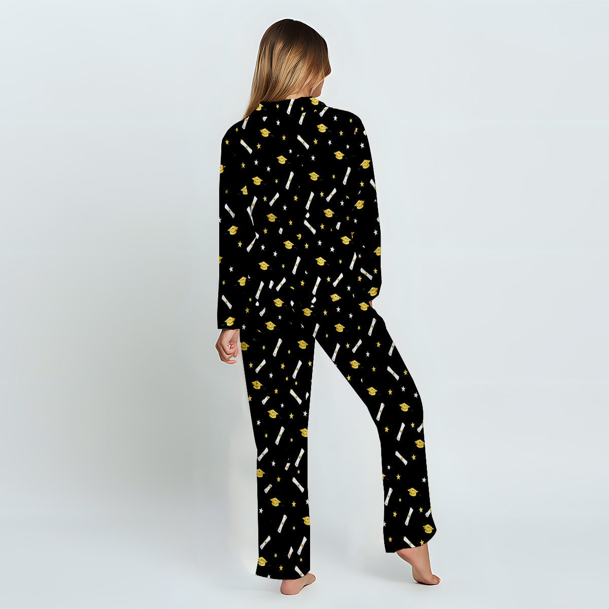 Kann ich jetzt ins Bett gehen - Personalisierte Abschlussknopf-Pyjamas