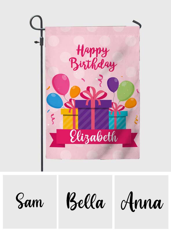 Happy Birthday - Personalized Birthday Garden Flag