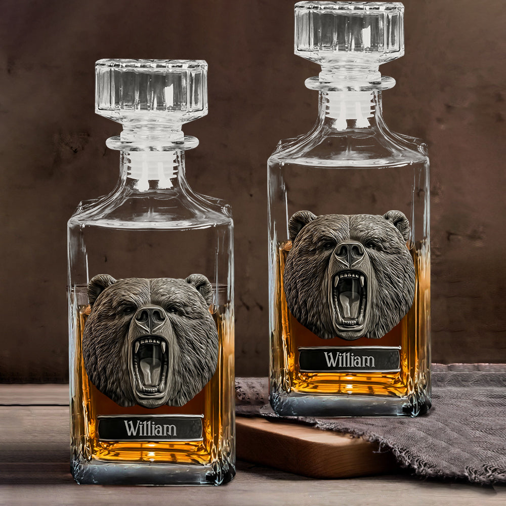 Grizzlies Roar Bear - Personalized Hunting Whiskey Glass