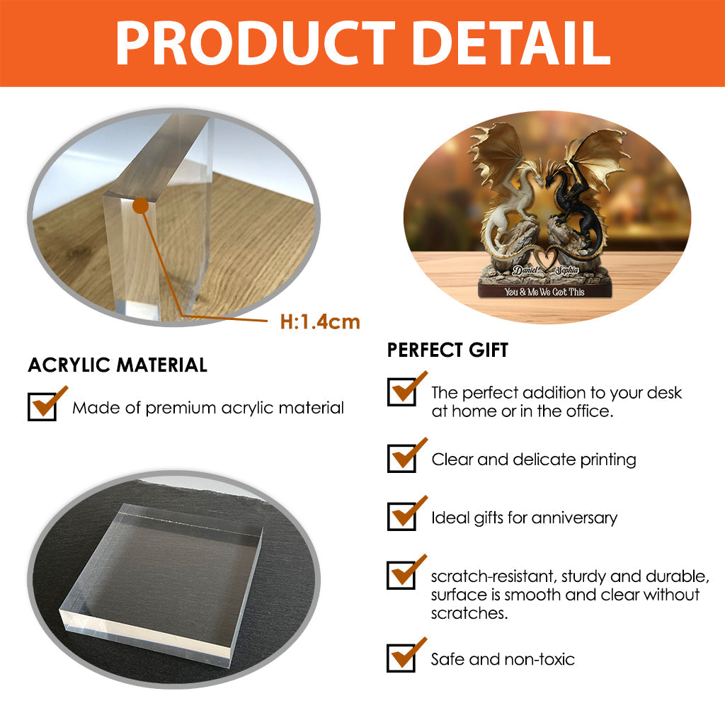 You & Me We Got This - Personalized Dragon Custom Shaped Acrylic Plaque