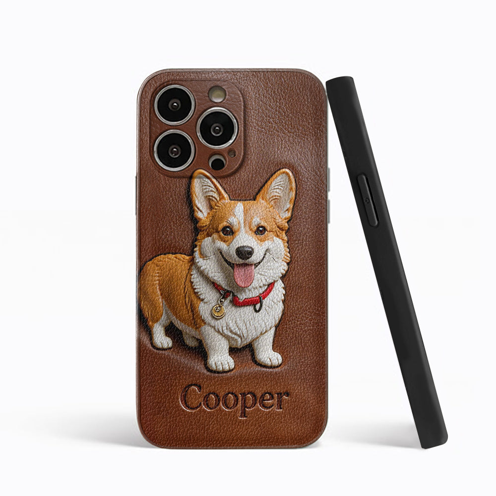 Custom Any Photo - Personalized Dog Leather Phone Case