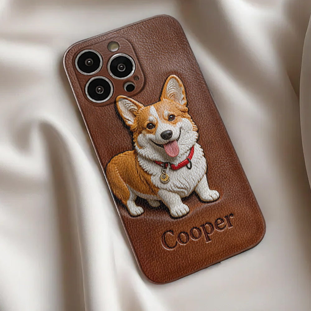 Custom Any Photo - Personalized Dog Leather Phone Case
