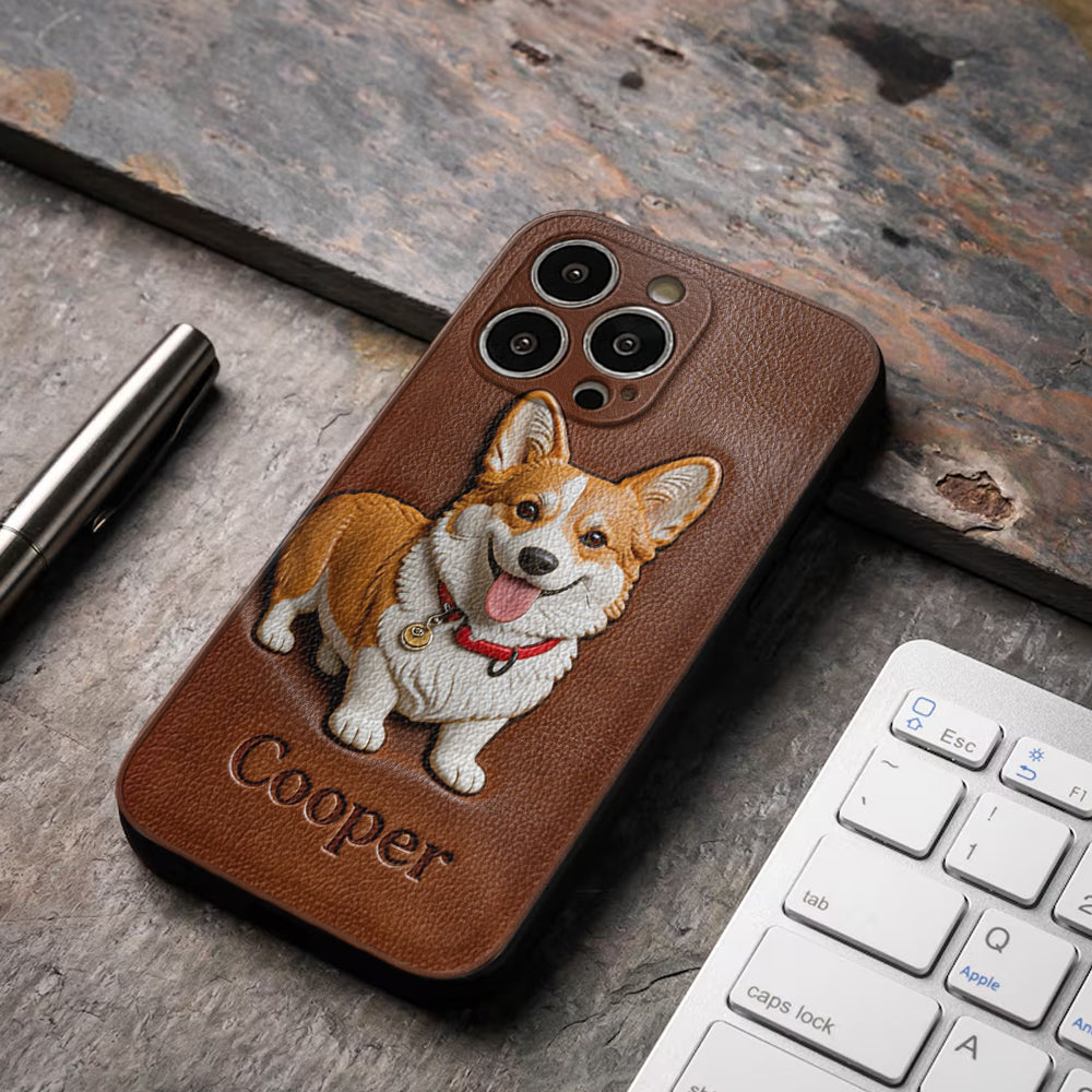 Custom Any Photo - Personalized Dog Leather Phone Case