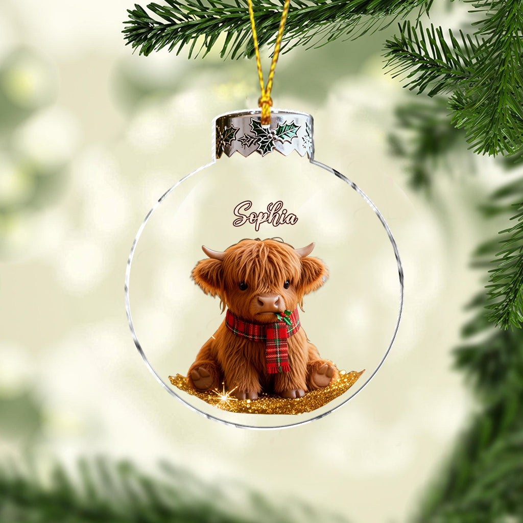 Adorable Highland Cow - Personalized Highland Cow Ornament