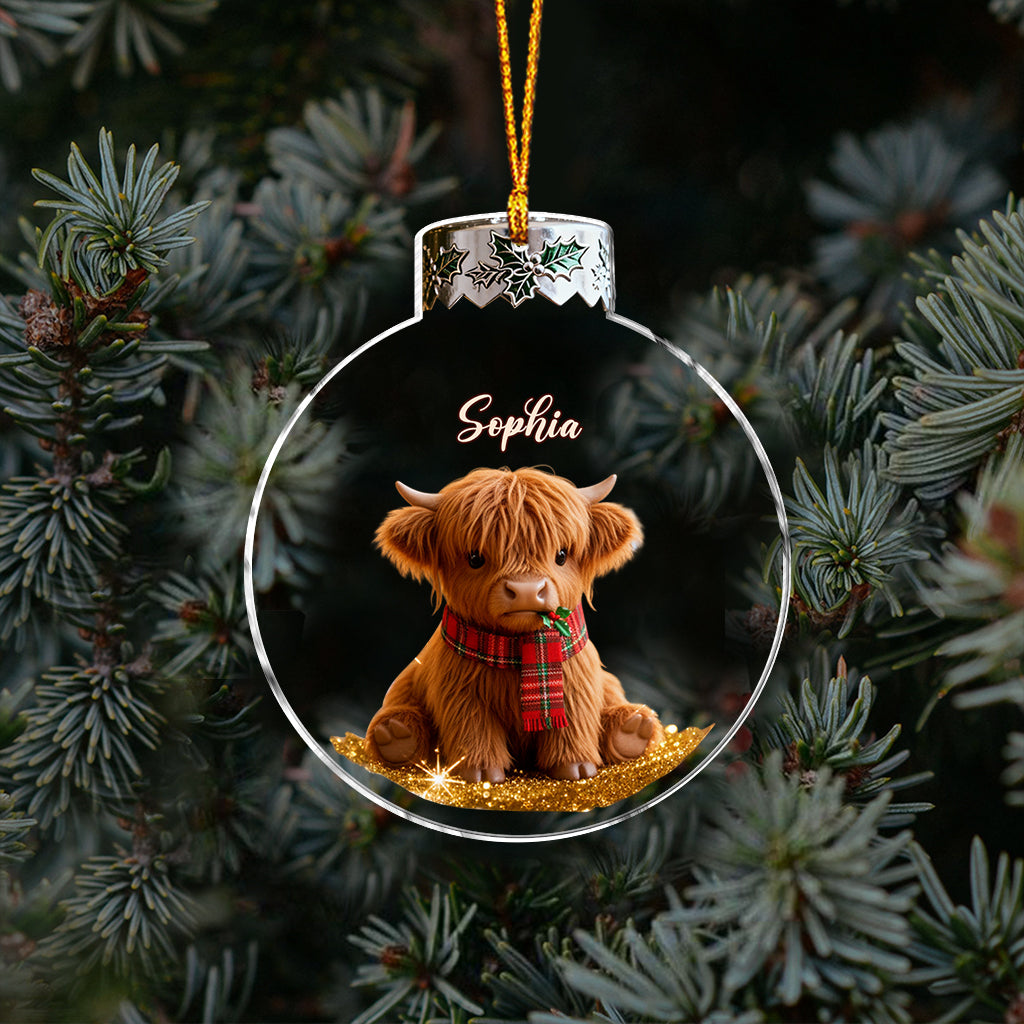 Adorable Highland Cow - Personalized Highland Cow Ornament