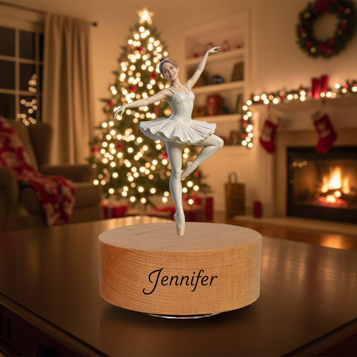 Custom From Any Photo - Personalized Ballet Rotating Music Plaque