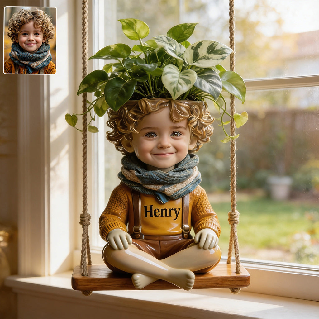 Little Bloom Swing - Personalisierter hängender Blumentopf für Kinder