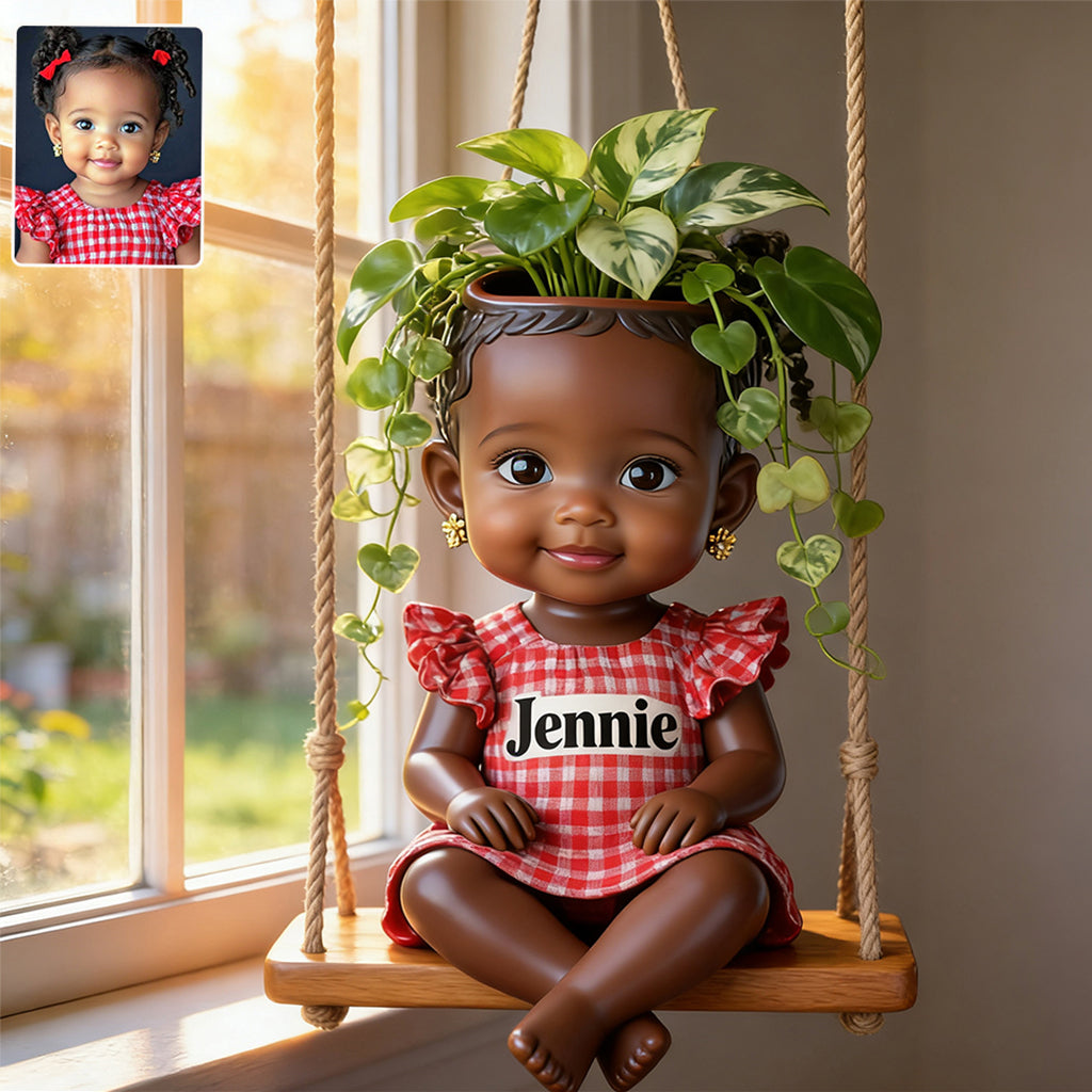 Little Bloom Swing - Personalisierter hängender Blumentopf für Kinder