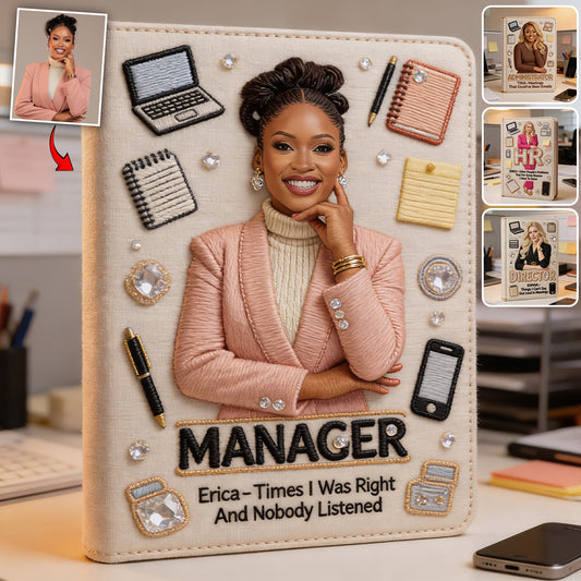 Custom Any Photo Funny Gift For Colleagues - Personalized Colleague Leather Journal