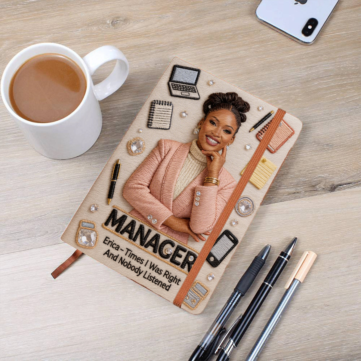 Custom Any Photo Funny Gift For Colleagues - Personalized Colleague Leather Journal