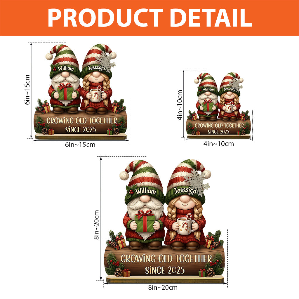 Custom Couple Growing Old Together Plaque, Christmas Decor - Personalized Couple Custom Shaped Acrylic Plaque