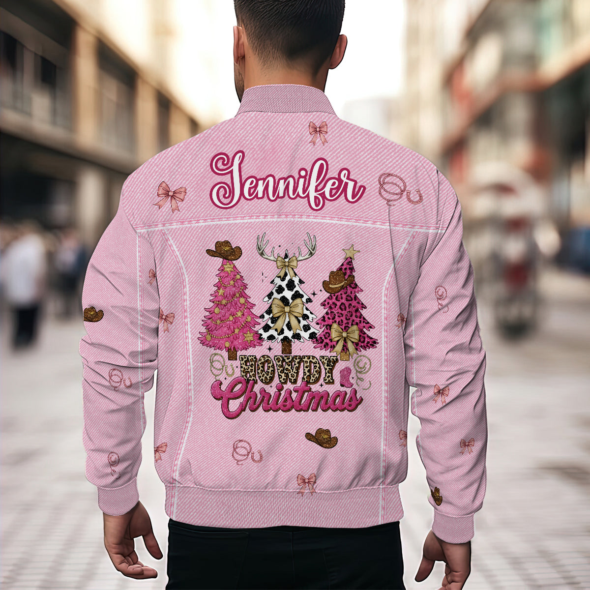 Howdy Christmas - Personalized Cowgirl Bomber Jacket