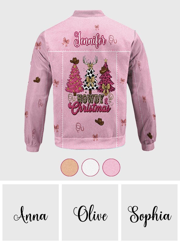 Howdy Christmas - Personalized Cowgirl Bomber Jacket