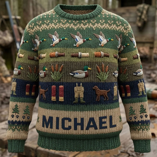 Duck Hunting Season - Personalized Hunting Ugly Sweater