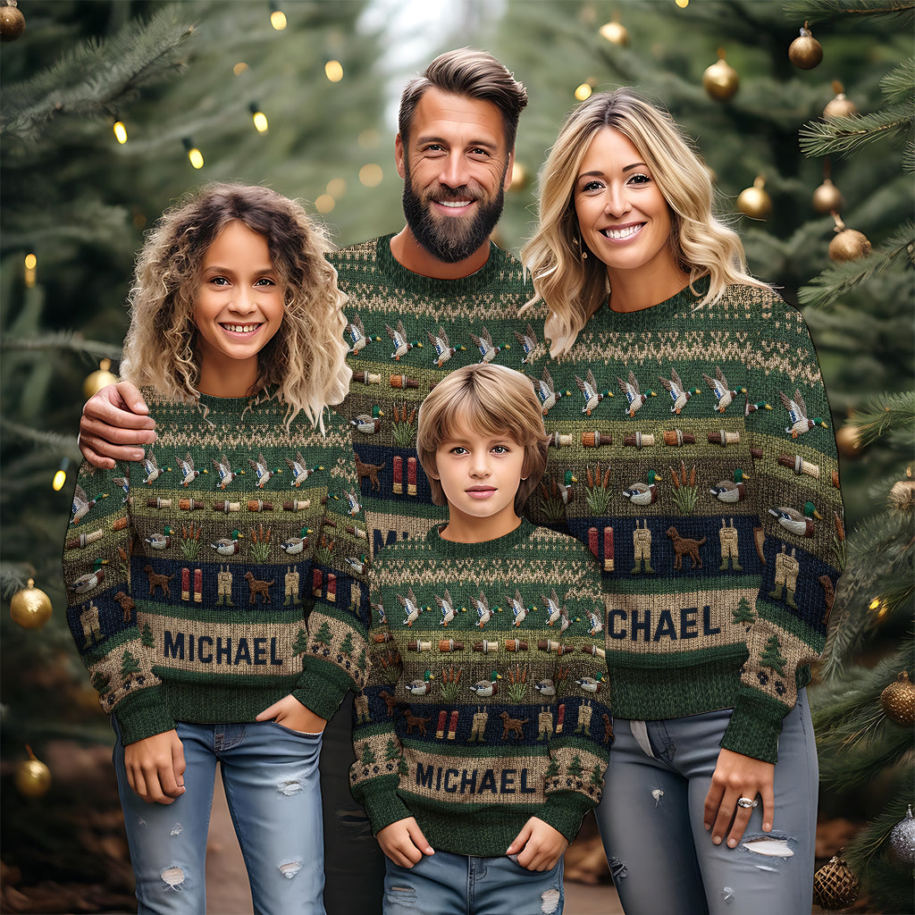 Duck Hunting Season - Personalized Hunting Ugly Sweater