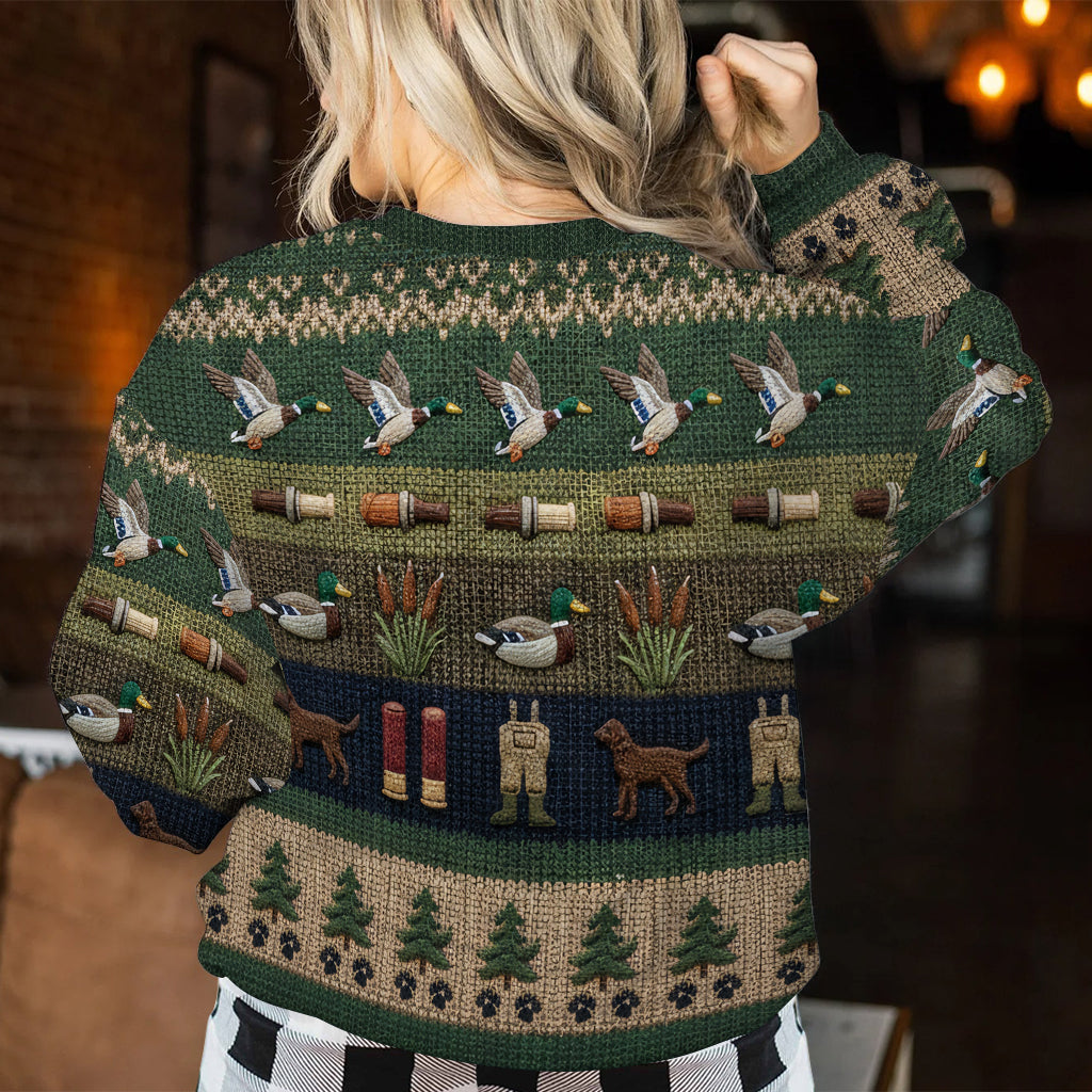 Duck Hunting Season - Personalized Hunting Ugly Sweater
