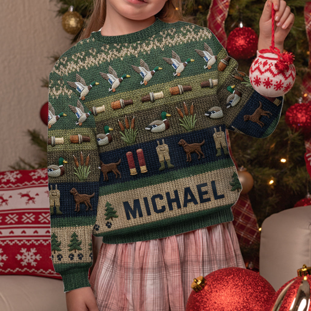 Duck Hunting Season - Personalized Hunting Ugly Sweater