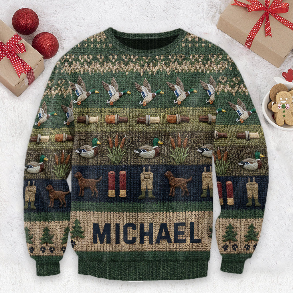 Duck Hunting Season - Personalized Hunting Ugly Sweater