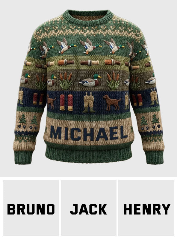 Duck Hunting Season - Personalized Hunting Ugly Sweater