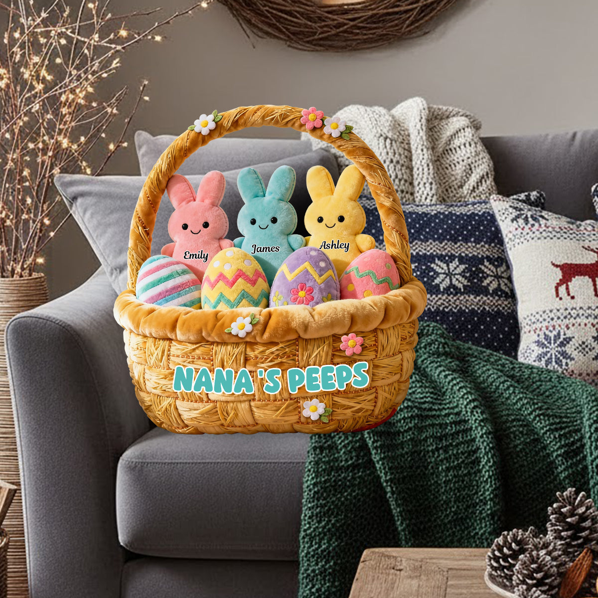 Omas Geschenk für Mama und Oma – Personalisiertes Oma-Kissen aus Kunstfell