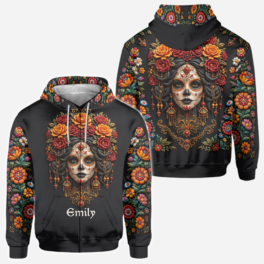 Day Of The Death - Personalized Latina Women All Over Shirt