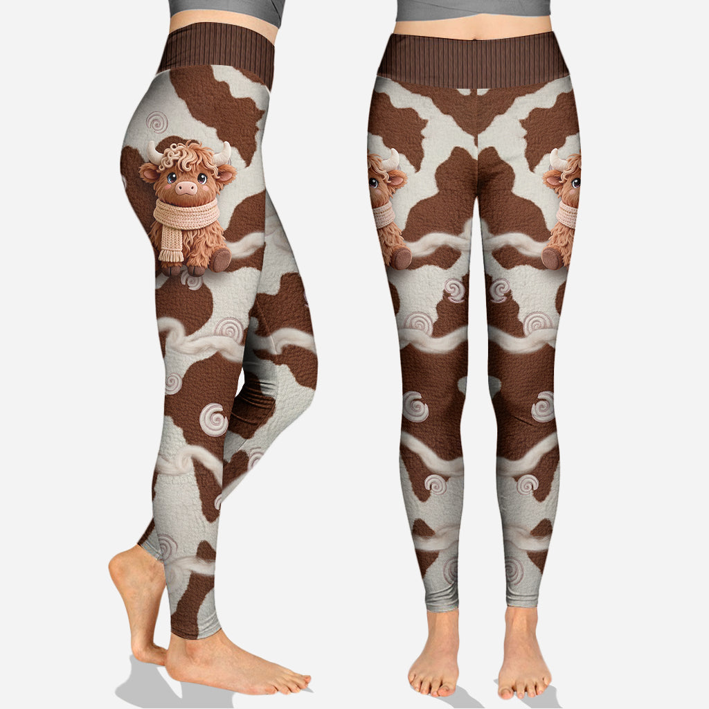 Cute Highland Cow - Personalized Highland Cow Hoodie and Leggings