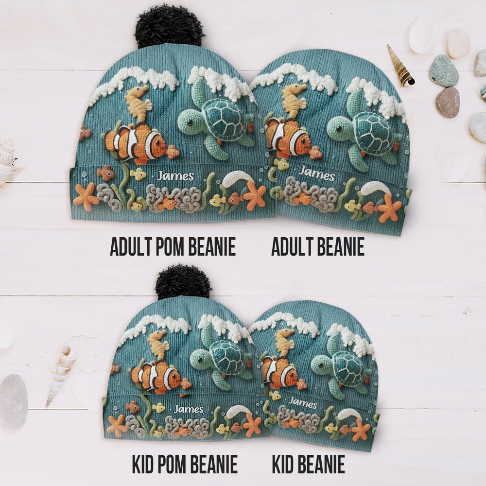 Sea Lover Turtle Fish - Personalized Turtle Beanie Hat