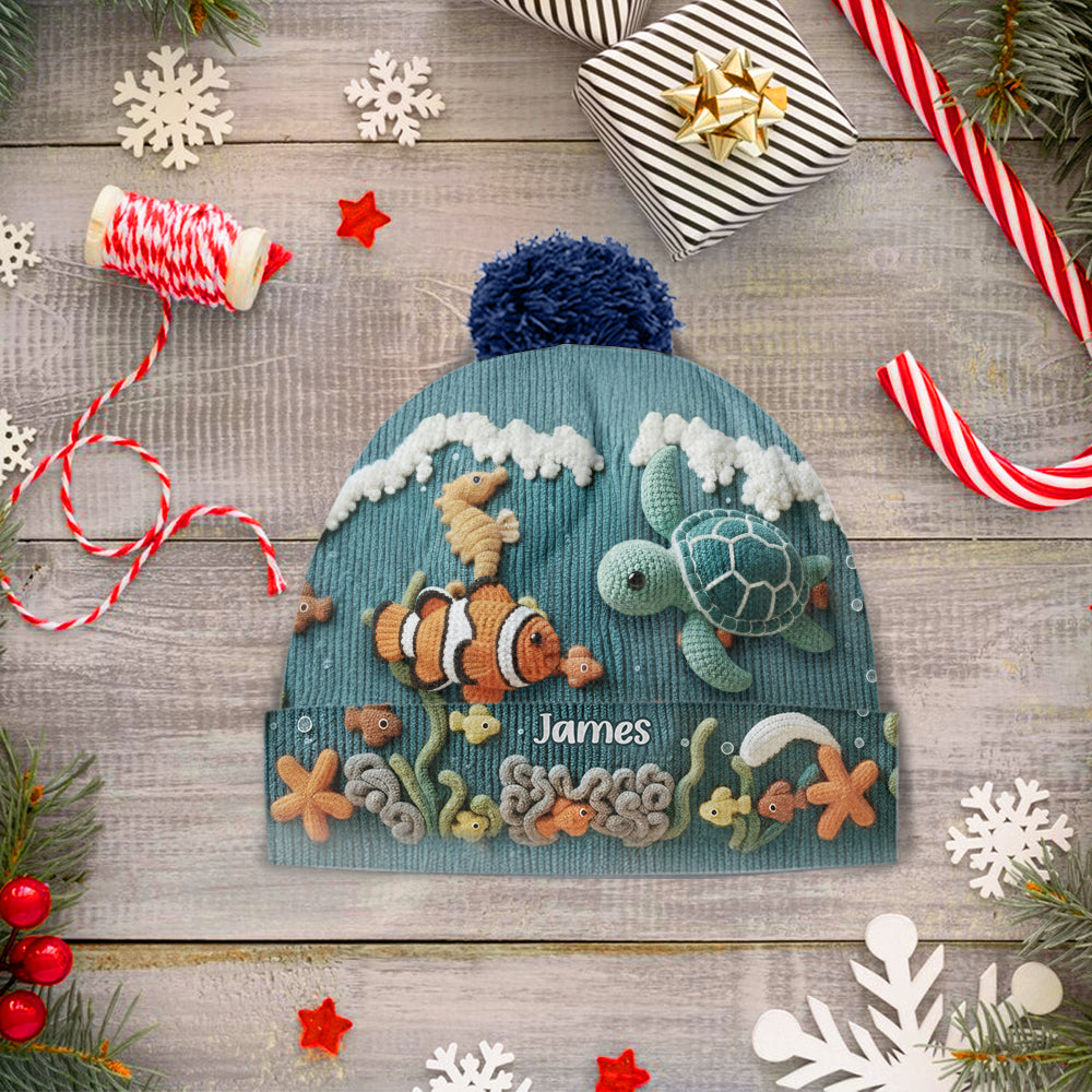 Sea Lover Turtle Fish - Personalized Turtle Beanie Hat