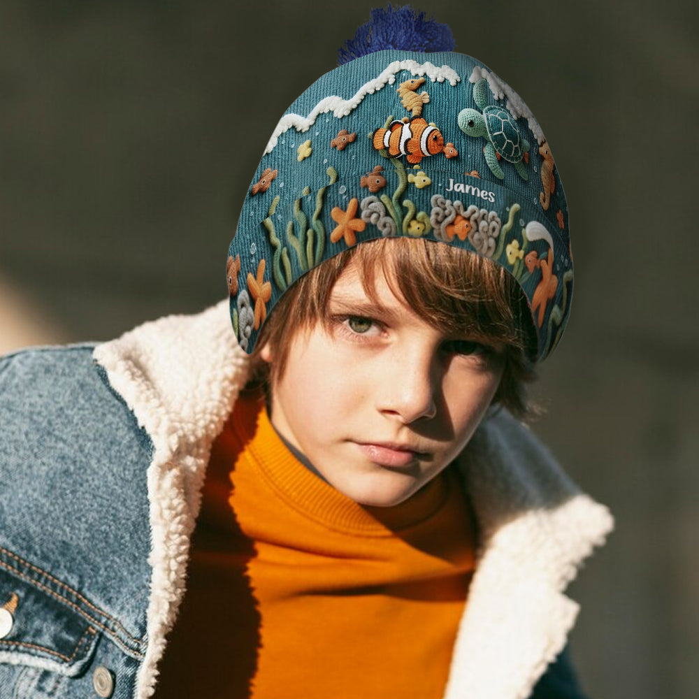 Sea Lover Turtle Fish - Personalized Turtle Beanie Hat