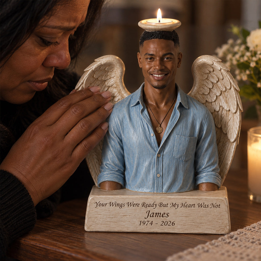 In Loving Memory - Personalized Memorial Custom Shape Wooden Candle Holder