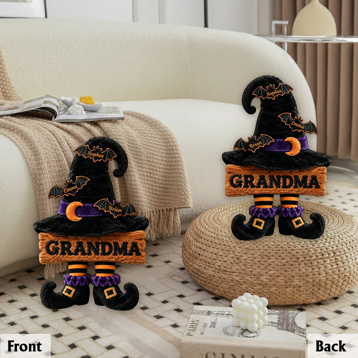 Grandma Witch Hat - Personalized Grandma Premium Faux Fur Pillow