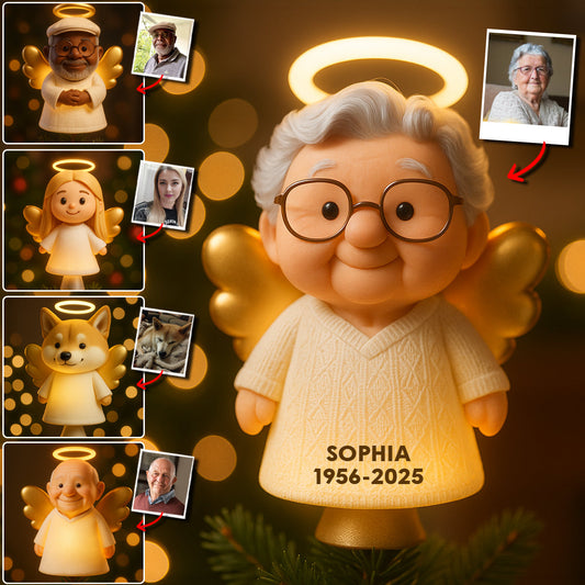 Christmas Memorial - Personalized Memorial LED Light Tree Topper