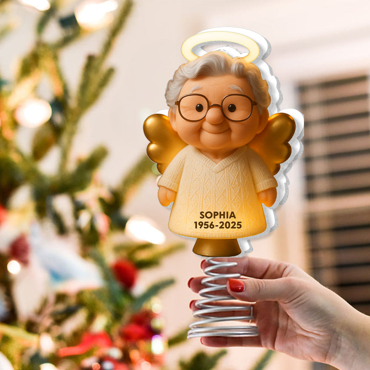 Christmas Memorial - Personalized Memorial LED Light Tree Topper