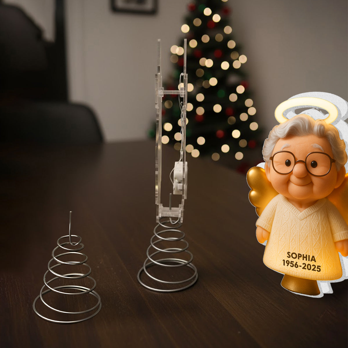 Christmas Memorial - Personalized Memorial LED Light Tree Topper