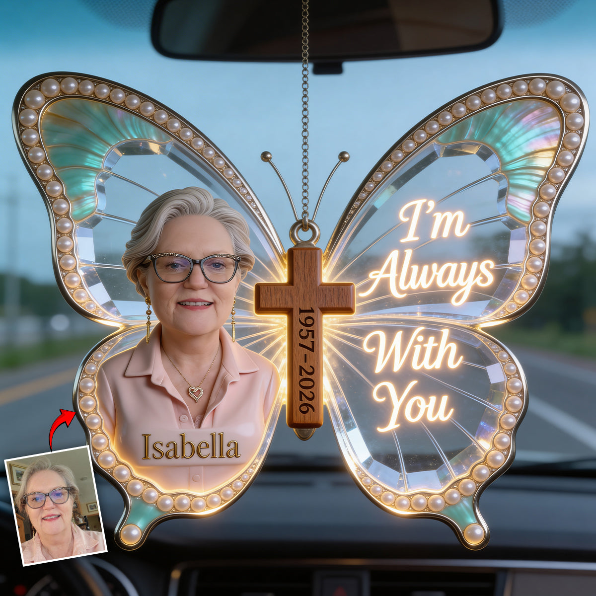 I'm Always With You - Personalized Memorial Car Ornament