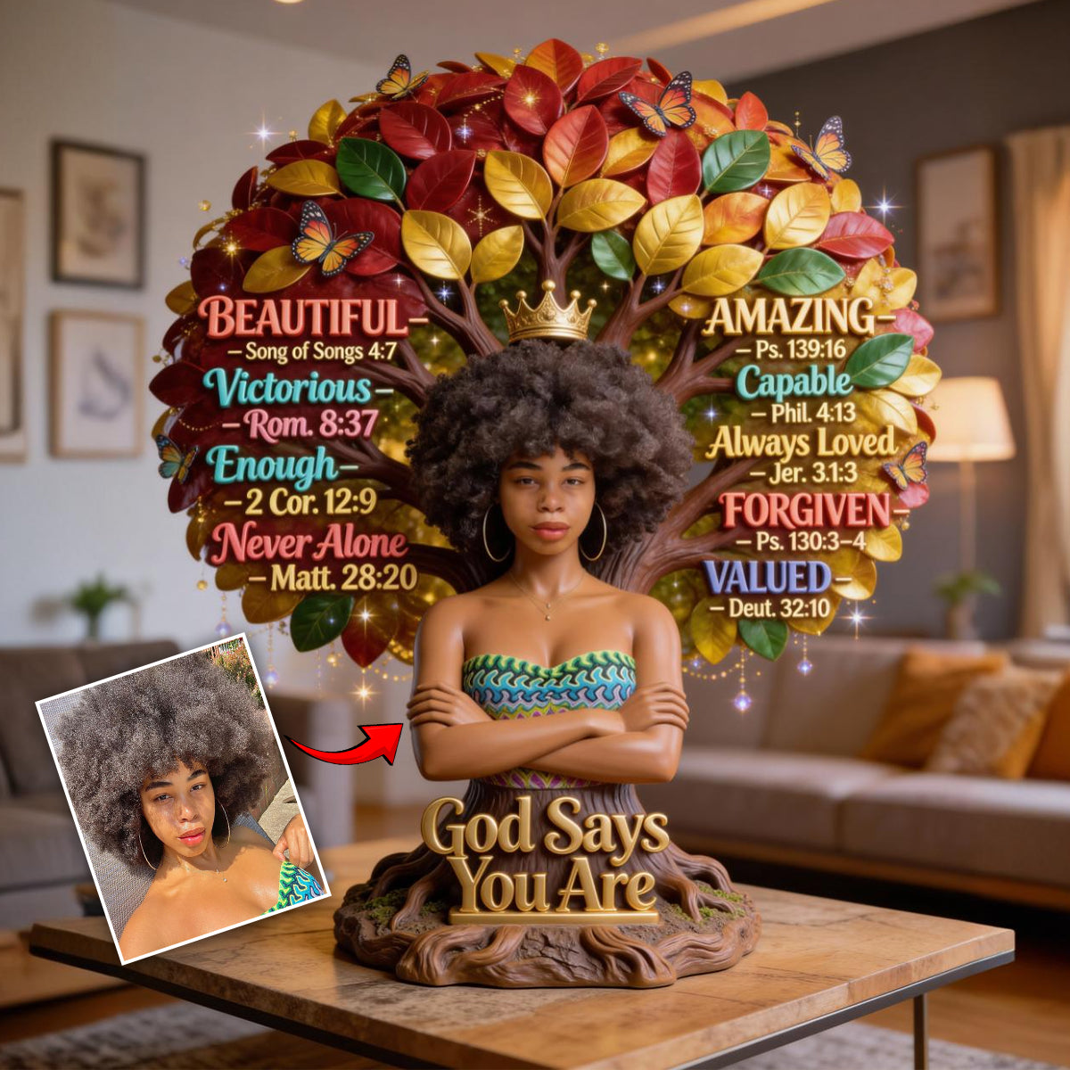 God Says You Are, Black History Month - Personalized African American Custom Shaped Acrylic Plaque